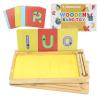 Montessori Sand Tray with Lid, Sand Trays for Classroom, Wooden Sand Letter Tracing Tray with Letters and Numbers Preschool Classroom Must HavesYellow view 1
