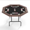 SLEKVERSA Octagon Poker Table - 8 Player Casino Style Folding Poker Table with Cup Holders, Blackjack & Texas Holdem Card Game Table for Home Parties, Casino Equipment view 1
