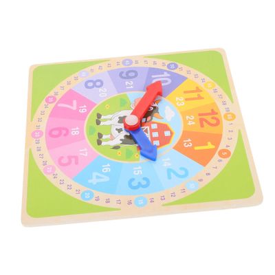 WHAMVOX Wooden Teaching Clock for Recognition Learning Clock Educational Teaching Aid for Promotes Hand-Eye Coordination and Logical Skills Wood Material for Kindergarten Use