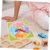 WHAMVOX Wooden Teaching Clock for Recognition Learning Clock Educational Teaching Aid for Promotes Hand-Eye Coordination and Logical Skills Wood Material for Kindergarten Use view 3