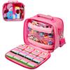 Covkev Carrying Case Compatible with Little Tikes Story Dream Machine Starter Set, Large Portable Storage Bag with 12 Elastic Straps for Storybooks, Audio Play Characters, Projector Pink (Case Only) view 1