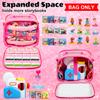 Covkev Carrying Case Compatible with Little Tikes Story Dream Machine Starter Set, Large Portable Storage Bag with 12 Elastic Straps for Storybooks, Audio Play Characters, Projector Pink (Case Only) view 3