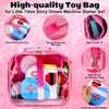 Covkev Carrying Case Compatible with Little Tikes Story Dream Machine Starter Set, Large Portable Storage Bag with 12 Elastic Straps for Storybooks, Audio Play Characters, Projector Pink (Case Only) view 4