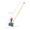 COOLHIYA Wooden Push with Handle Cartoon Animal Design Sturdy Walker Cart for Boys and Montessori Push Walker for Motor Skill Development view 2