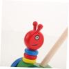 COOLHIYA Wooden Push with Handle Cartoon Animal Design Sturdy Walker Cart for Boys and Montessori Push Walker for Motor Skill Development view 3