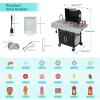 EDUBEBO Realistic Kids Wooden BBQ Grill Playset - Toddler Play Grill Station for Indoor & Outdoor, Pretend Play Toy Grill for Kids Ages 3-8, Wooden Kitchen Cooking Toy with Toy Food & Grilling Tools view 2