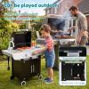 EDUBEBO Realistic Kids Wooden BBQ Grill Playset - Toddler Play Grill Station for Indoor & Outdoor, Pretend Play Toy Grill for Kids Ages 3-8, Wooden Kitchen Cooking Toy with Toy Food & Grilling Tools view 3