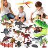 45 Pcs Dinosaur Toys for Kids 3-5, Realistic Jurassic Dinosaurs Figures with Eggs Trees Fence Playset to Can Create a Dino World, Educational Figures, dinosaur set Gift for Toddler Boys & Girls 5-7 view 1