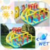 Inflatable Bounce House Water Slide,12.5ft x 11.4ft,Long Slide,Basketball Hoop,Fun Central Obstacle,Throw Ball Game,Tunnels, Climbing,Water Cannon,Inflatable sandbags. view 2