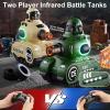 Remote Control Battle Tanks RC Battle Tanks with Infrared System Hobby RC Cars RC Tank that Shoots with HP Station Military Army Toys Christmas Birthday Gifts for 6-12 Year Old Boys Girls 2 Pack view 2