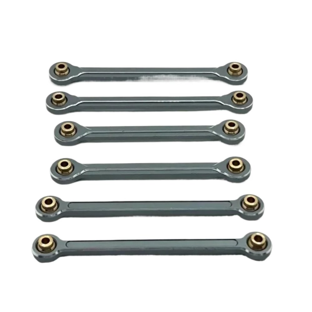 for Mjx 10208 1/10 RC Remote Control Car Metal Turnbuckles Pull Rod Link Rod Steering Rod Set Upgrade Parts Accessories RC Car Parts Accessories(Gray)