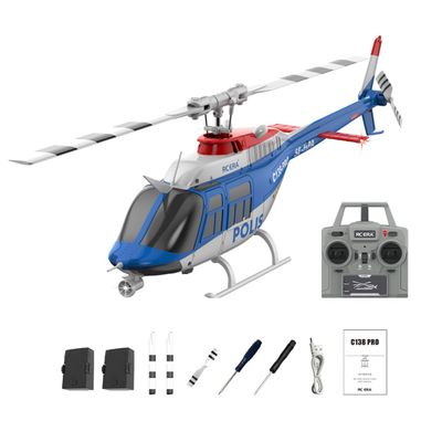 Actualia RC ERA C138 Pro Bell 206 RC Helicopter, 6CH Flybarless Brushless RC Aircraft with 3D Stunt Optical Flow & Altitude Hold, 1/33 Scale RTF Remote Control Helicopter for Adults
