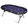 REAHOISY Poker Table Foldable, Casino Leisure Gamimg Table for 8/10 Player, Folding Texas Holdem Blackjack Table with Padded Rails & Cup Holders for Home Game Room, 84 Inch view 1