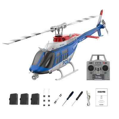 Actualia RC ERA C138 Pro Bell 206 RC Helicopter, 6CH Flybarless Brushless RC Aircraft with 3D Stunt Optical Flow & Altitude Hold, 1/33 Scale RTF Remote Control Helicopter for Adults