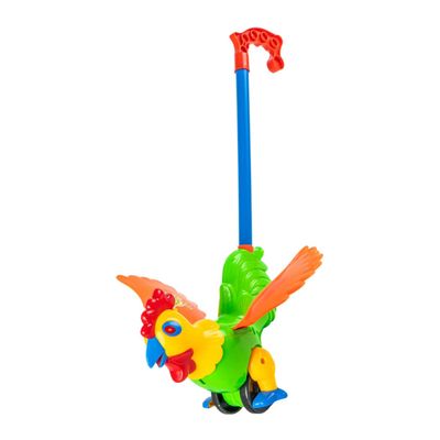 WHAMVOX Cartoon Rooster Push and Pull Learning Walker with Detachable Handle Safe Plastic Stroller for Wear-Resistant Educational Push Enhancing Walking Posture and Grip Random Color