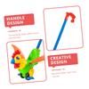 WHAMVOX Cartoon Rooster Push and Pull Learning Walker with Detachable Handle Safe Plastic Stroller for Wear-Resistant Educational Push Enhancing Walking Posture and Grip Random Color view 3