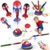 Spider 3-in-1 Rocket Launcher for Kids: 4 Cool Spider Rockets, Ring Toss Game, Musical Jump Toys with Remote Control, Outside Yard Indoor Outdoor Sports Toys for Boys Girls 3 4 5 6 7 8 9 10 Year Old view 1