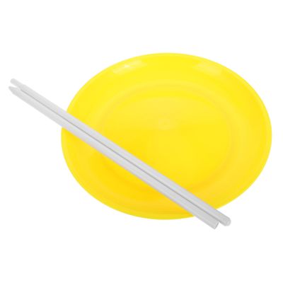 COOLHIYA Professional Juggling Spinning Plate Set with Stick for Stage Performance and Circus Shows Lightweight Acrobatic Prop for Beginners and Experts Multifunctional Yellow Juggling