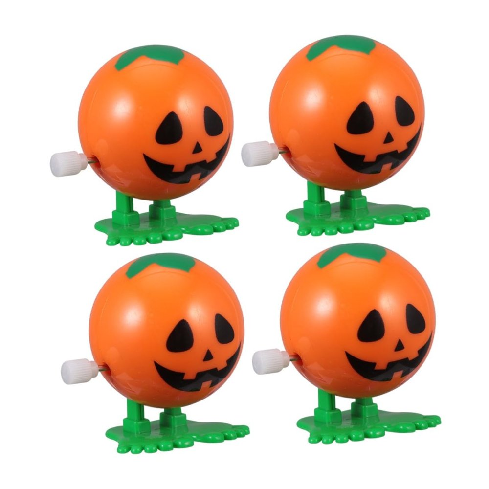 COOLHIYA Halloween Wind-up Pumpkin Bouncy Novelty with Spring Mechanism Jumping Pumpkins for Party Favors and