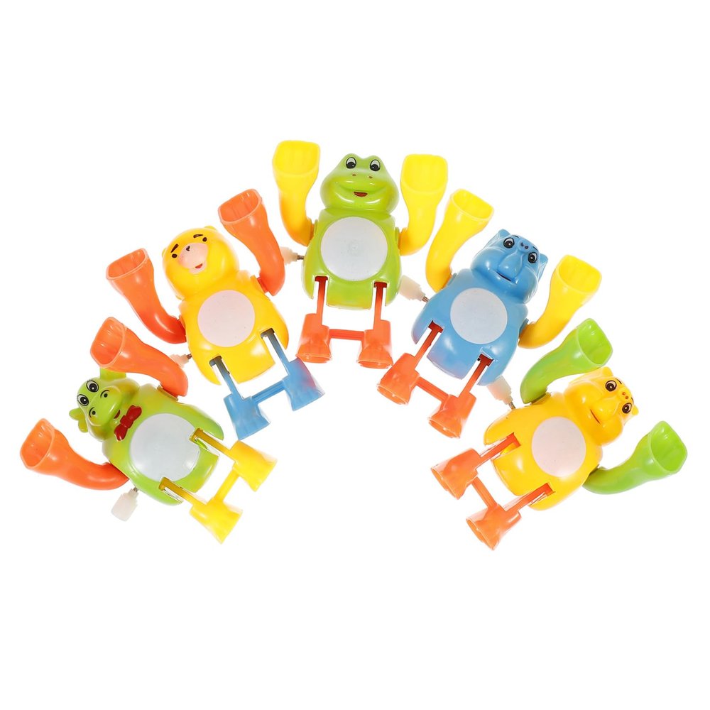 COOLHIYA 5pcs Clockwork Somersault for Wind-up Flip Over Playthings with Adorable Animal Models Enhances Hand-Eye Coordination and Recognition Skills Random Styles