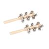 COOLHIYA 2pcs Wooden Hand Rattle with Beech Bells Lightweight Sensory Shake for Motor Skill Development Safe Natural Material for Month Old view 1