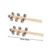 COOLHIYA 2pcs Wooden Hand Rattle with Beech Bells Lightweight Sensory Shake for Motor Skill Development Safe Natural Material for Month Old view 2
