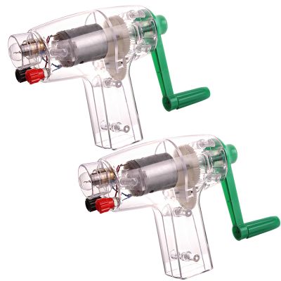 1 Or 2 PCS Transparent Hand-Crank Generator Model  Portable DC Power Supply For Physics Experiments, Electromagnetism Study Tool, Educational Science Equipment(2 pcs)