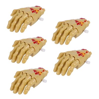 WHAMVOX 5pcs Halloween Wind Up Scary Ghost Hand Clockwork Jumping Lightweight Desk Decorations Party Favors with Rotary and Sliding Motion