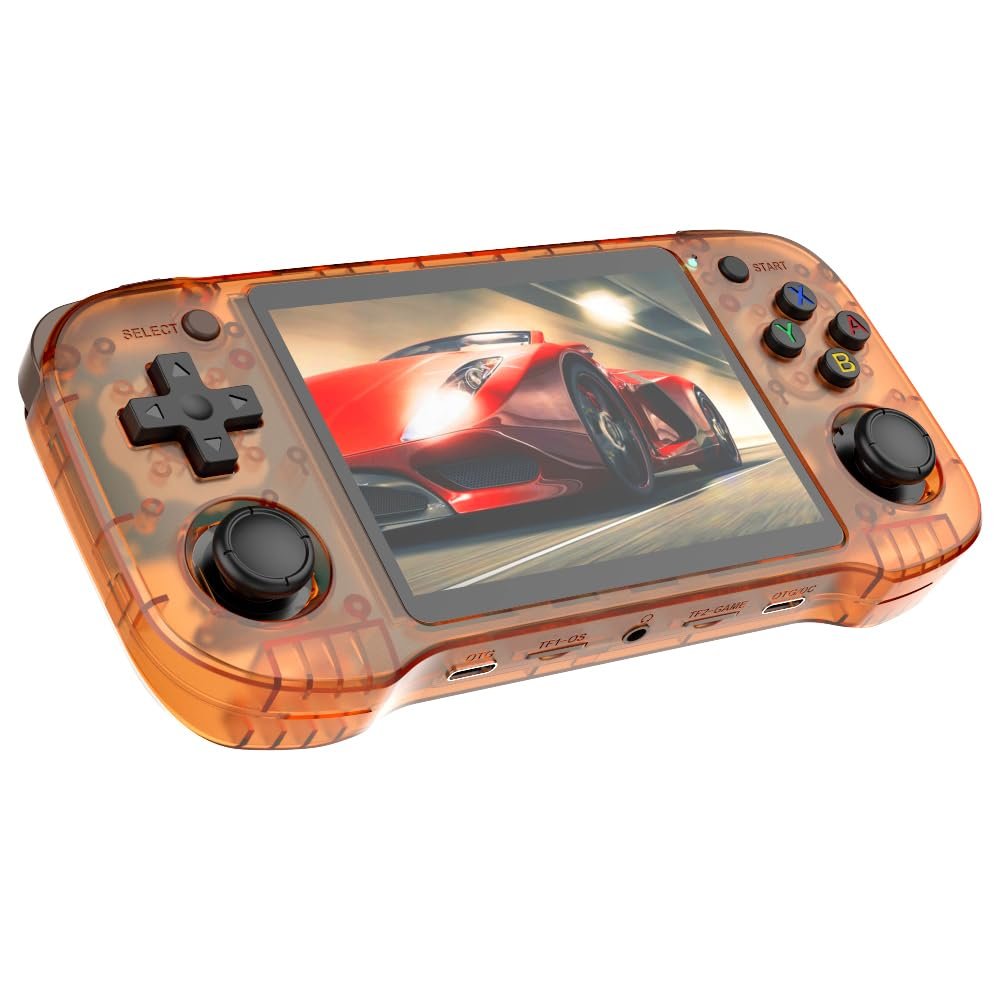 R46H Retro Handheld Game Console - Over 15000 Classic Games, 4.2- Inch IPS Screen, Over 10+Emulators, Rechargeable Portable Pocket Game ConsoleChristmasGift (64G Orange)