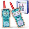 Letoiz Robot Walkie Talkie for Kids, 2 Pack Wooden Handheld Walkie-Talkie for Boys and Girls Ages 3-12 Hiking Camping, 1000FT Long Range with 2 Way Radio, Indoor and Outdoor Toys for Birthday Xmas view 1