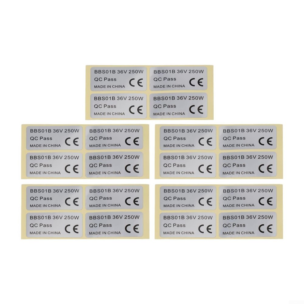 20 Pcs Silver PVC Ebike Stickers for BAFANG 36V 250W/48V 750W Electric for Bicycle Motor Decals, Waterproof and for Durable Ebike Branding Stickers (45x23mm)(36V 250W)
