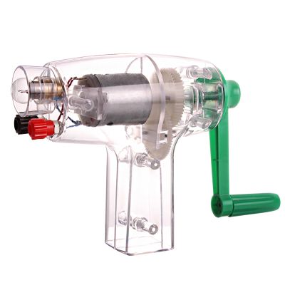 1 Or 2 PCS Transparent Hand-Crank Generator Model  Portable DC Power Supply For Physics Experiments, Electromagnetism Study Tool, Educational Science Equipment(1 pc)