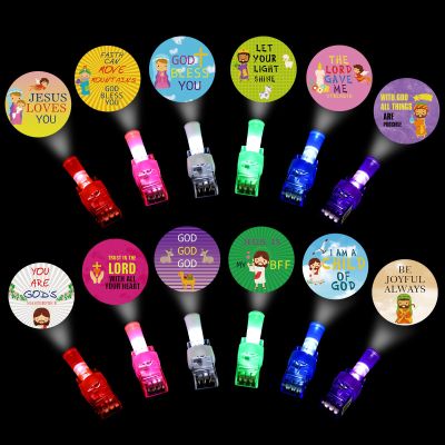 Tuanse 60 Pcs Easter Christian Finger Lights Gifts Bulk Church Religious Jesus Party Favors Bible Jesus Finger Lights Glow in the Dark Flashlight for Christian Religious Church Party Supplies