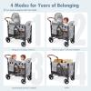 Wagon Stroller for 2 Kids, Foldable Wagon for Kids and Infants, All Terrian Wheels with Shock-Absorbing, 5 Point Harness, Removabel Canopy and Ample Storage Bag Included (Gray) view 2