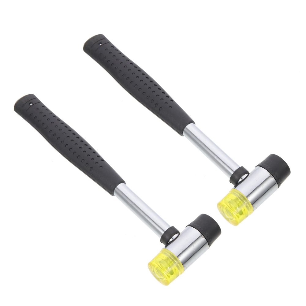 LALADEFIEE 2Pcs Rubber Mallet Small Hammer for DIY Crafting and Plant Stamping Steel Rod Tool for Boys and Educational Pounding Plaything