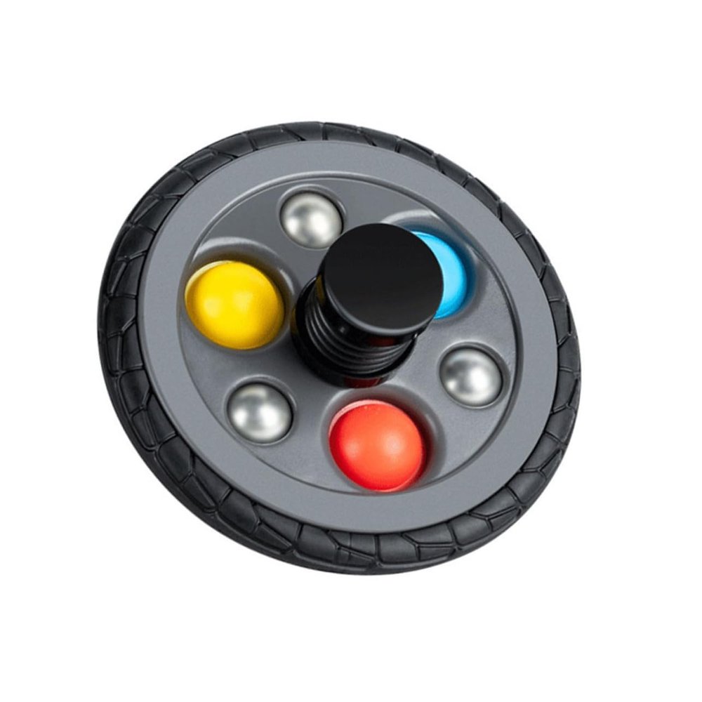 LALADEFIEE Tyre Shaped Gyro for Plastic Rotating Fidget Plaything Pressure Relief Manual Gift for Boys and Educational Activity