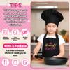 R HORSE Kid Apron and Chef Hat Set 2Pcs Adjustable Black Baking Queen Children Kitchen Apron, Dress up Role Play Chef Toy Funny Cooking Baking Painting and Training Kits for Girls Birthday Gift view 3