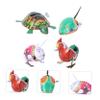 LALADEFIEE 4Pcs Vintage Iron Sheet Clockwork Wind-up Animal Models Creative Playthings for Interaction Educational Fun view 3