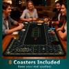 ORIENGEAR Poker Mat 70x35 Inch, 10 Player Non-Slip Rubber Base Poker Table Topper with Carry Bag, Professional Blackjack Table Top for Texas Holdem & Home Casino Game Nights, Black view 3