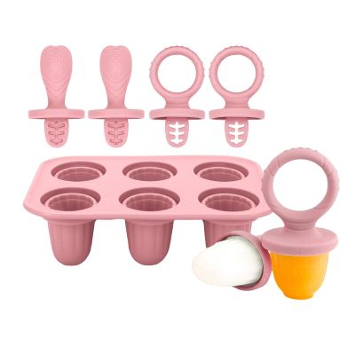 3. Chewable Ice Molds for Infants 6 Cavity Silicone Teether with Safe Edges Iced Treat Maker & Teeth Soother Baby Teething I