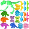 11 Unique Dinosaur Fossil Molds Dough Toys and 12 Unique Dino Molds Dough Toys Accessories Set Whit 5 Bright Color Clays view 1