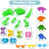 11 Unique Dinosaur Fossil Molds Dough Toys and 12 Unique Dino Molds Dough Toys Accessories Set Whit 5 Bright Color Clays view 2