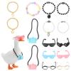 15PCS Desk Goose Outfits 7 Inches, Cute 7 Inch Desk Goose Outfits, Porch Gooses Accessories with 6 Glasses 2 Camera, 7 Necklace, for Desktop Gooses Statues Christmas and Halloween Decorations view 1