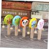 COOLHIYA 5pcs Wooden Rattle Cartoon Animal Handheld Musical Shakers for Hand-Eye Coordination and Early Education Safe Lightweight Developmental Play view 2