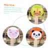 COOLHIYA 5pcs Wooden Rattle Cartoon Animal Handheld Musical Shakers for Hand-Eye Coordination and Early Education Safe Lightweight Developmental Play view 3