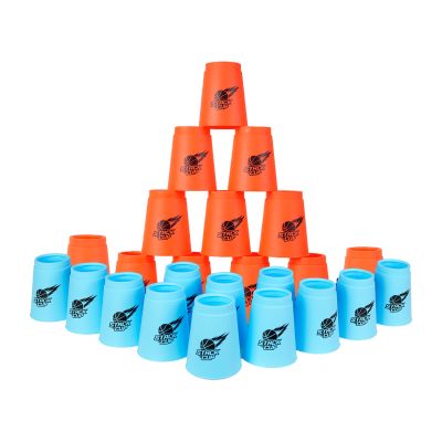SEISSO 24PCS Quick Stack Cups, Sports Training Game for School Family Party, Kids Gifts Starter Set of Stacking Cup, Blue & Red
