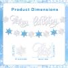 2pcs Winter Birthday Banner, Pre-Strung Blue White Silver Glitter Snowflakes Banners Hanging Christmas Ceiling Decor Winter Holiday Garland Decoration for Birthday Party Outdoor Indoor view 2