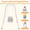 4-in-1 Toddler Swing Set & Baby Jumper and Bouncer for Toddlers, Foldable Baby Swing Stand for Outdoor Indoor Play, Easy to Assemble and Store for Ages 6 Months to 10 Years Old (Grey) view 2