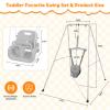 4-in-1 Toddler Swing Set & Baby Jumper and Bouncer for Toddlers, Foldable Baby Swing Stand for Outdoor Indoor Play, Easy to Assemble and Store for Ages 6 Months to 10 Years Old (Grey) view 3