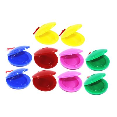 COOLHIYA 10pcs Plastic Castanet Musical Instrument Safe Smooth Edges Early Education Percussion Plaything for Boys Sensory Development